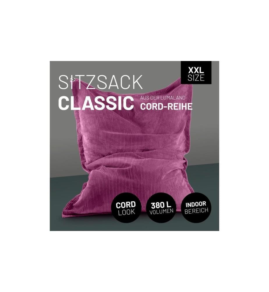 Lumaland - Sitzsack Cord Weinrot, 380 l