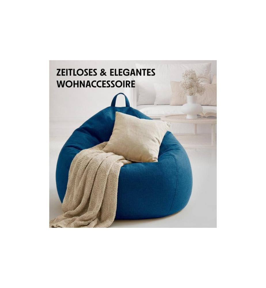 Urbanara - Sitzsack Basic-Comfort 120 l Polyester (PES), Blau