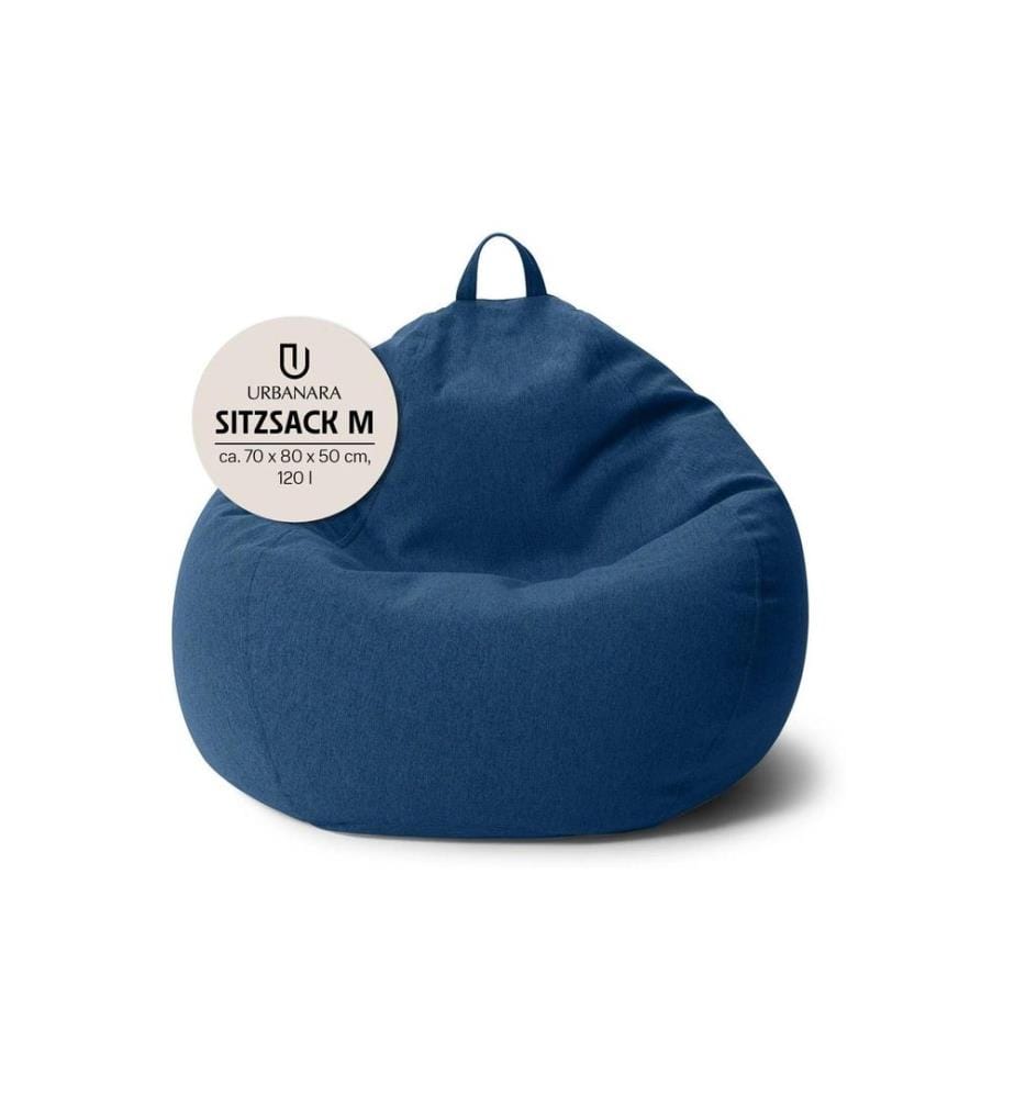 Urbanara - Sitzsack Basic-Comfort 120 l Polyester (PES), Blau