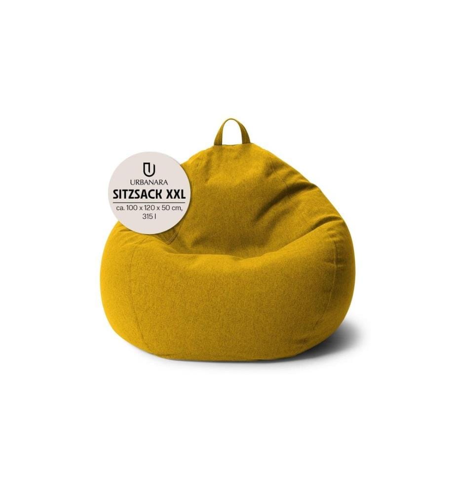 Urbanara - Sitzsack Basic-Comfort 315 l Polyester (PES), Gelb