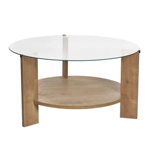Woody Fashion - Couchtisch Clara Sapphire Oak 75 x 40 cm, Braun/Transparent