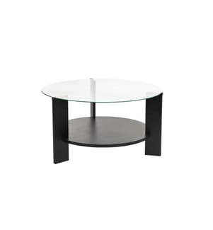 Woody Fashion - Couchtisch Clara Wood Black 75 x 40 cm, Schwarz/Transparent