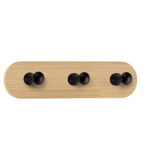 KLEINE WOLKE - Wandgarderobe Bamboo Hook Trio 18 cm x 4.5 cm, Beige
