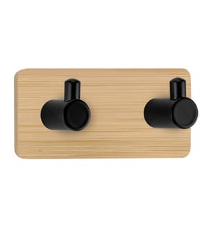KLEINE WOLKE - Wandgarderobe Bamboo Pin Hook Duo 12 cm x 4.5 cm, Beige