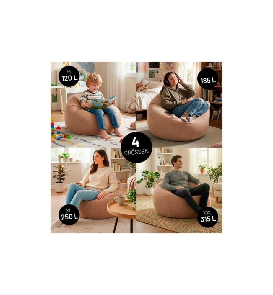 Lumaland - Sitzsack Comfort Line 315 l, Braun