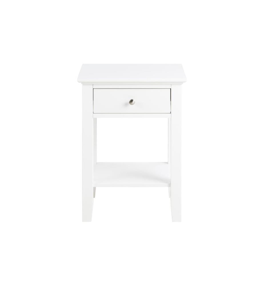 AC Design - Nachttisch Linnea Weiss, 45 x 34 x 62.8 cm