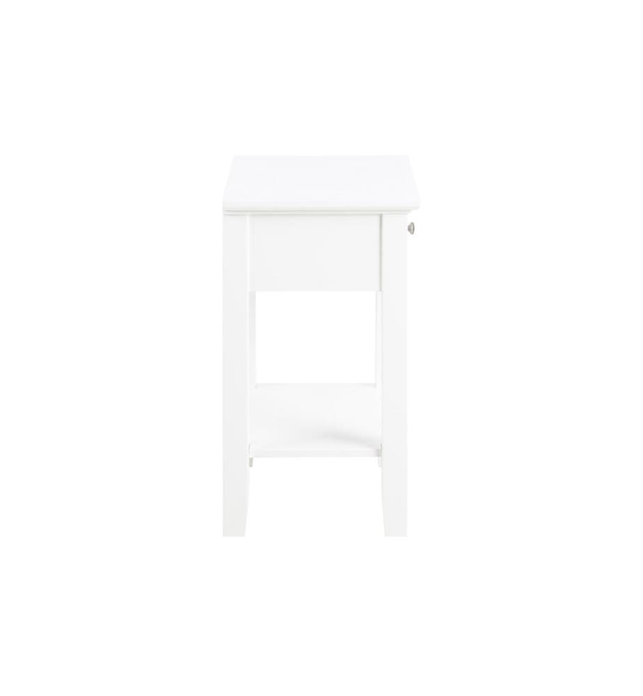 AC Design - Nachttisch Linnea Weiss, 45 x 34 x 62.8 cm