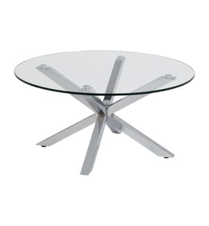 AC Design - Couchtisch Heaven Ø 82 x 40 cm, Stahl/Glas