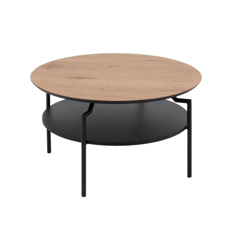 AC Design - Couchtisch Goldington Braun/Schwarz, Ø 80 x 45 cm