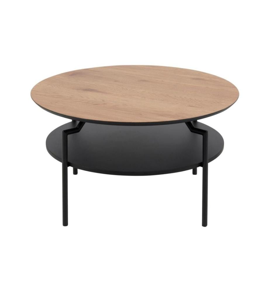 AC Design - Couchtisch Goldington Braun/Schwarz, Ø 80 x 45 cm
