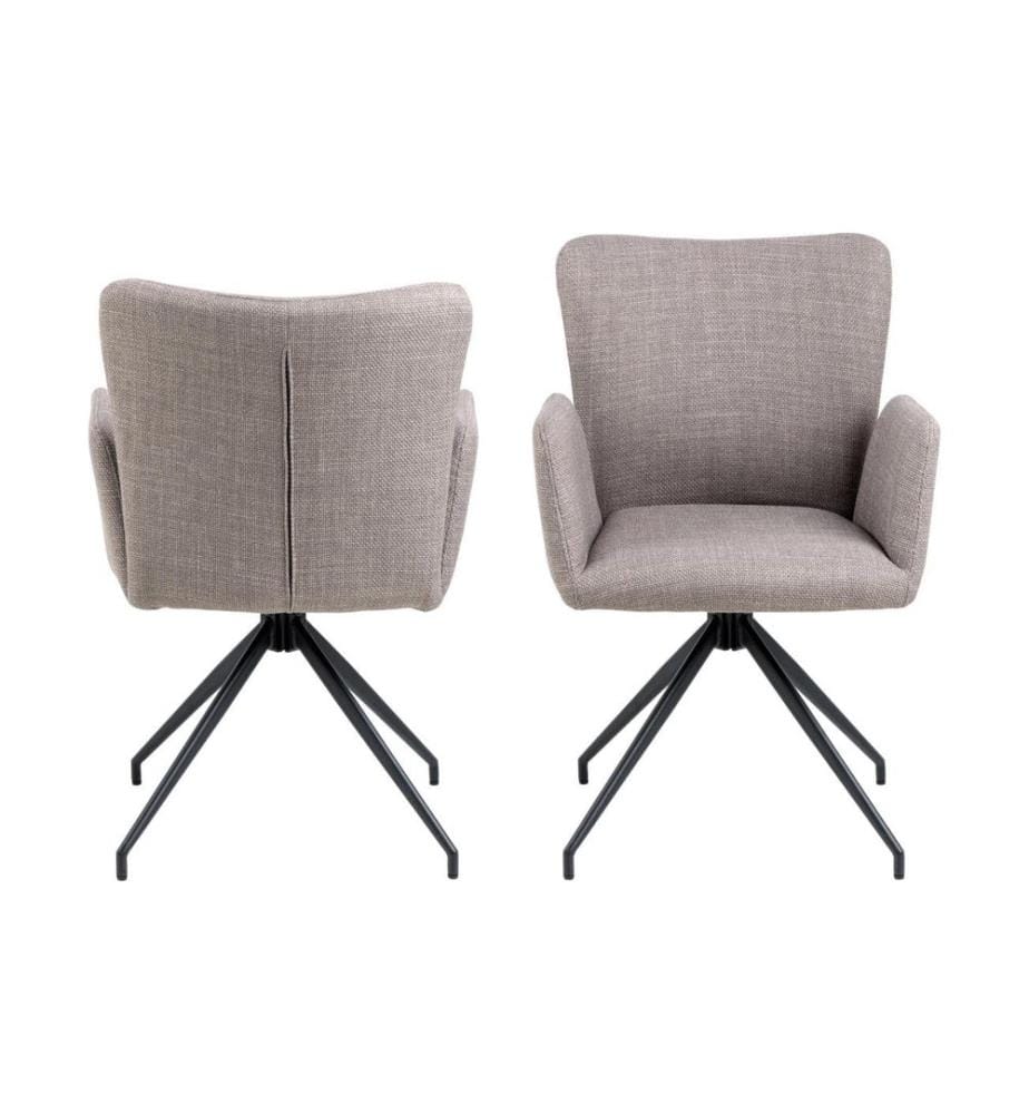 AC Design - Stuhl Laura Hellgrau/Schwarz, 2 Stück