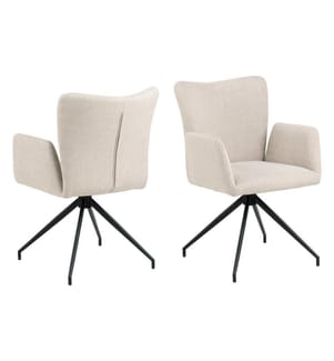 AC Design - Stuhl Laura Beige/Schwarz, 2 Stück