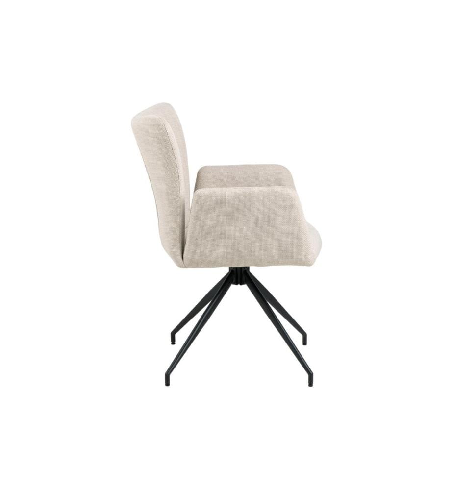 AC Design - Stuhl Laura Beige/Schwarz, 2 Stück