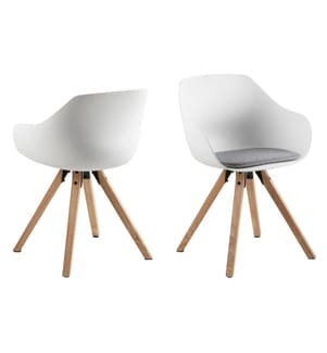 AC Design - Stuhl Tina Hellgrau/Braun, 2 Stück