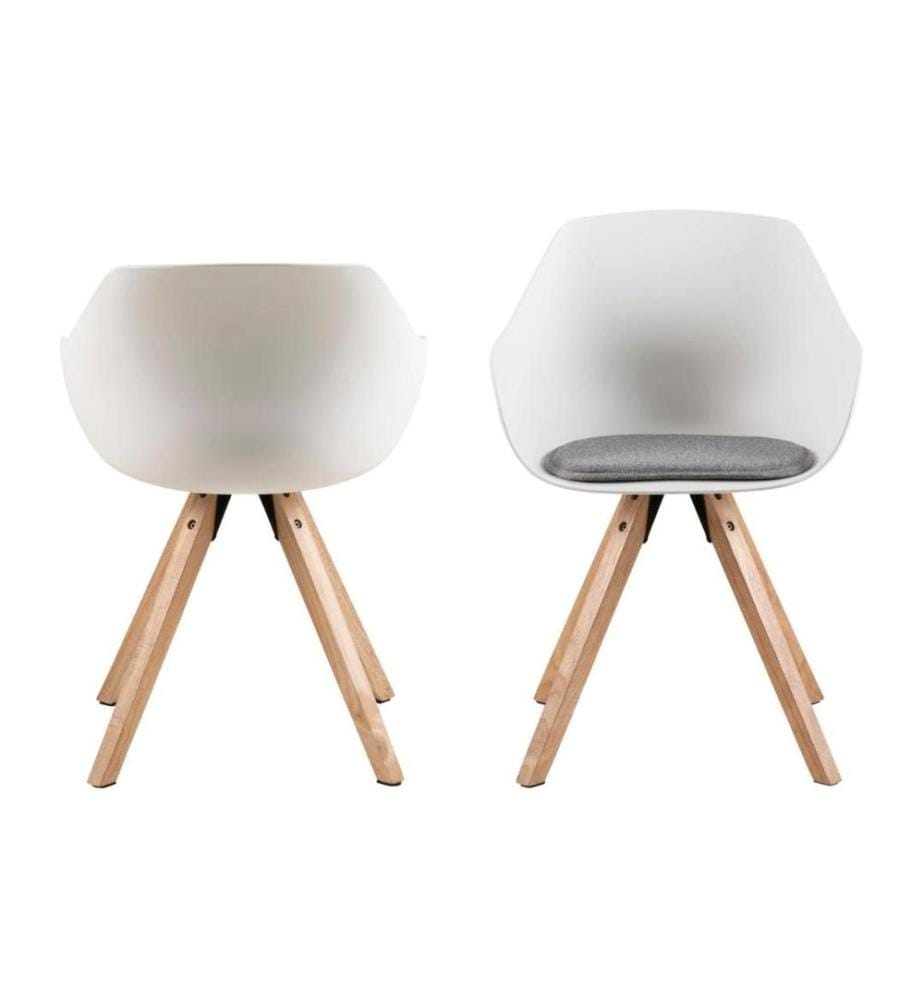 AC Design - Stuhl Tina Hellgrau/Braun, 2 Stück