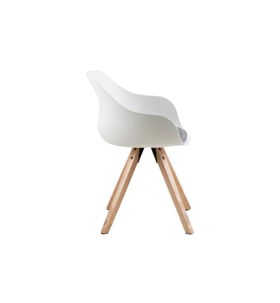 AC Design - Stuhl Tina Hellgrau/Braun, 2 Stück