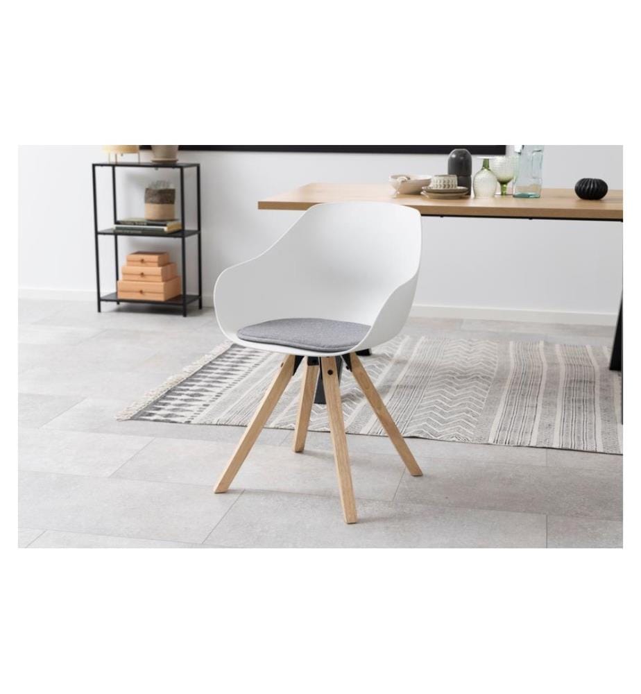 AC Design - Stuhl Tina Hellgrau/Braun, 2 Stück