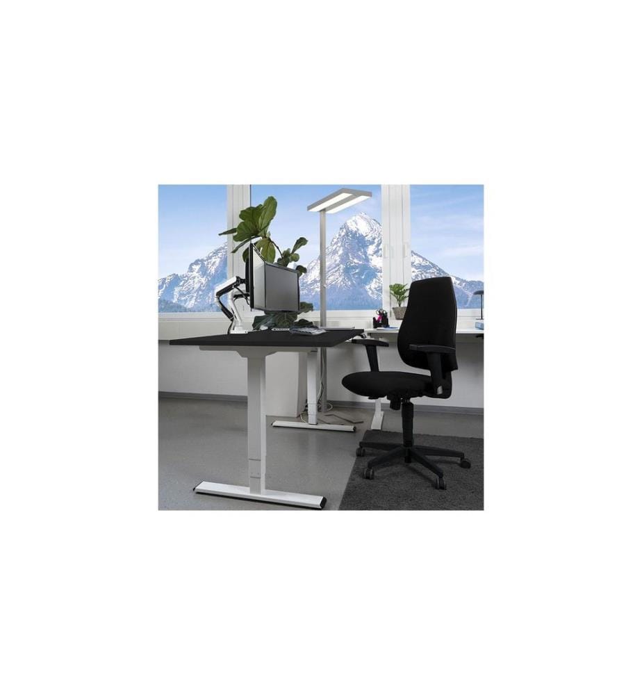 CONTINI - höhenverstellbarer Bürotisch 1.6x0.8 m Schwarz/Gestell weiss