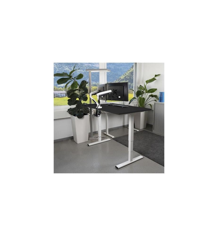 CONTINI - höhenverstellbarer Bürotisch 1.6x0.8 m Schwarz/Gestell weiss