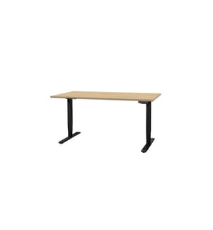 CONTINI - table de bureau réglable en hauteur érable/acier 160 x 80 cm noir