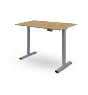 CONTINI - table de bureau réglable en hauteur 1.8 x 0.8 m décor chêne
