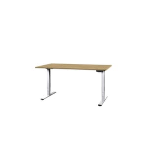 CONTINI - table de bureau réglable en hauteur 200 x 90 cm chêne, blanc