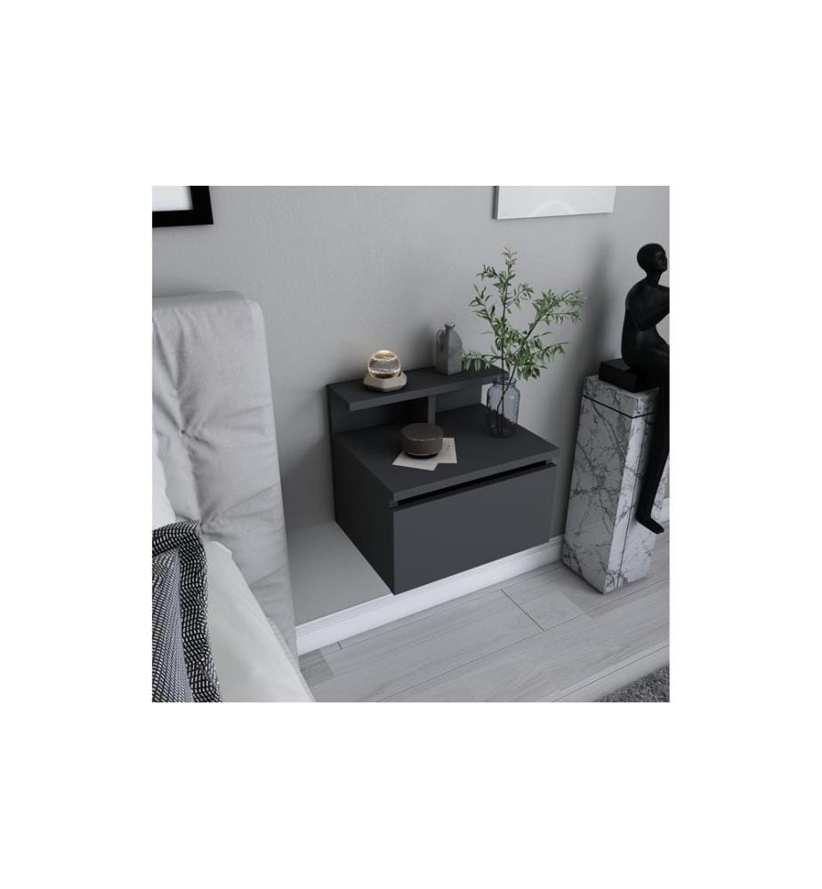 Woody Fashion Nachttisch Alice 39.8 x 35 cm, Schwarz