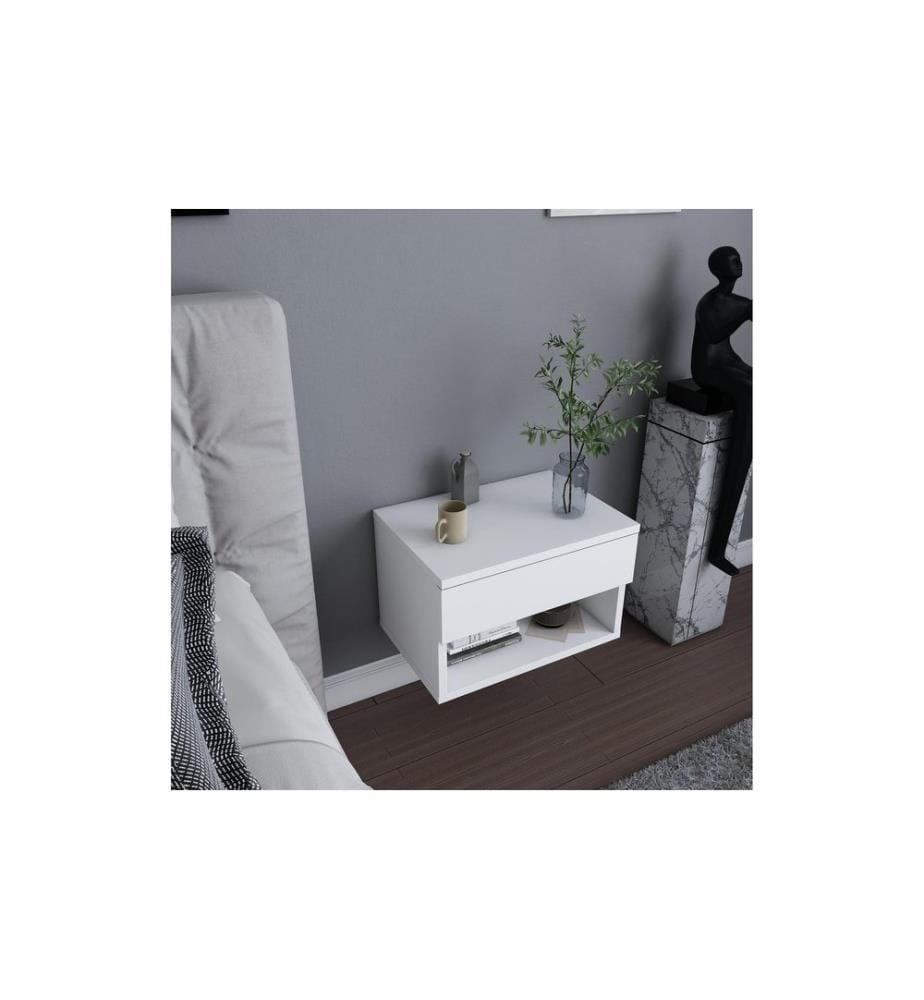 Woody Fashion Nachttisch Jamot 44.6 x 29 x 31.9 cm, Weiss