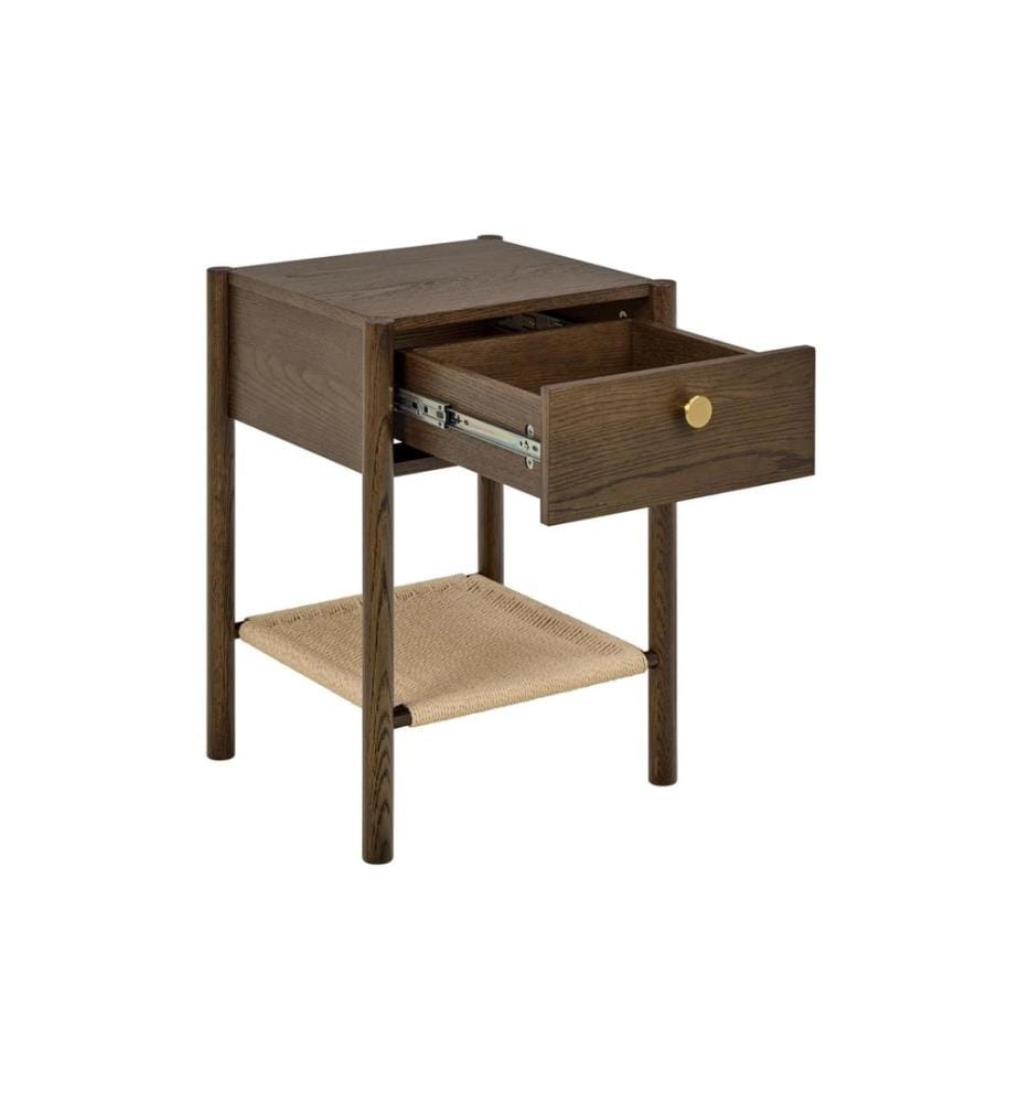 AC Design Nachttisch Monfort Dunkelbraun, 43.5 x 40 x 60 cm