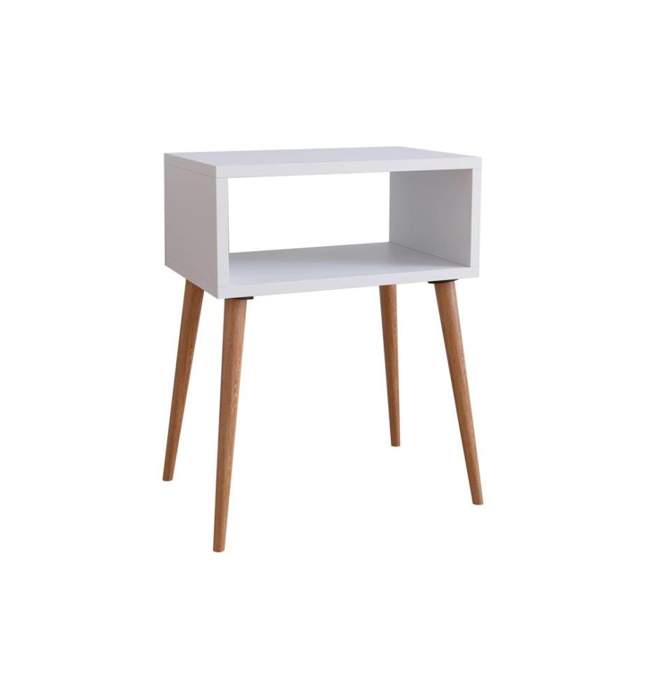 VCM Nachttisch Singol M 44.5 x 60 cm, Weiss/Honig-Eiche