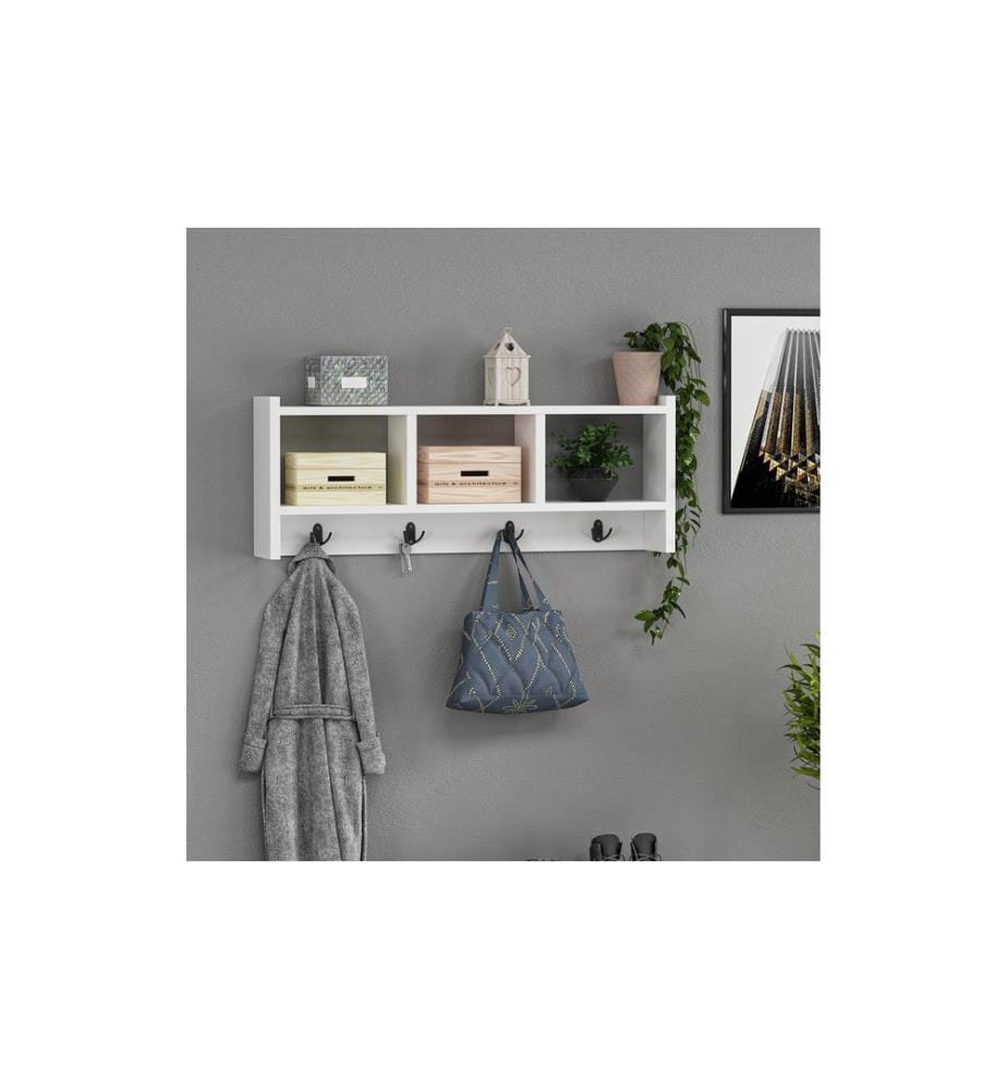 Woody Fashion Wandgarderobe Star 75.6 cm x 35 cm, Weiss