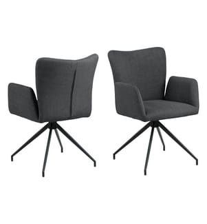 AC Design Stuhl Laura Dunkelgrau/Schwarz, 2 Stück