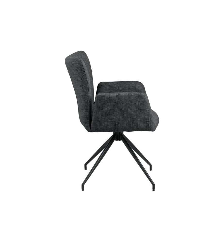 AC Design Stuhl Laura Dunkelgrau/Schwarz, 2 Stück