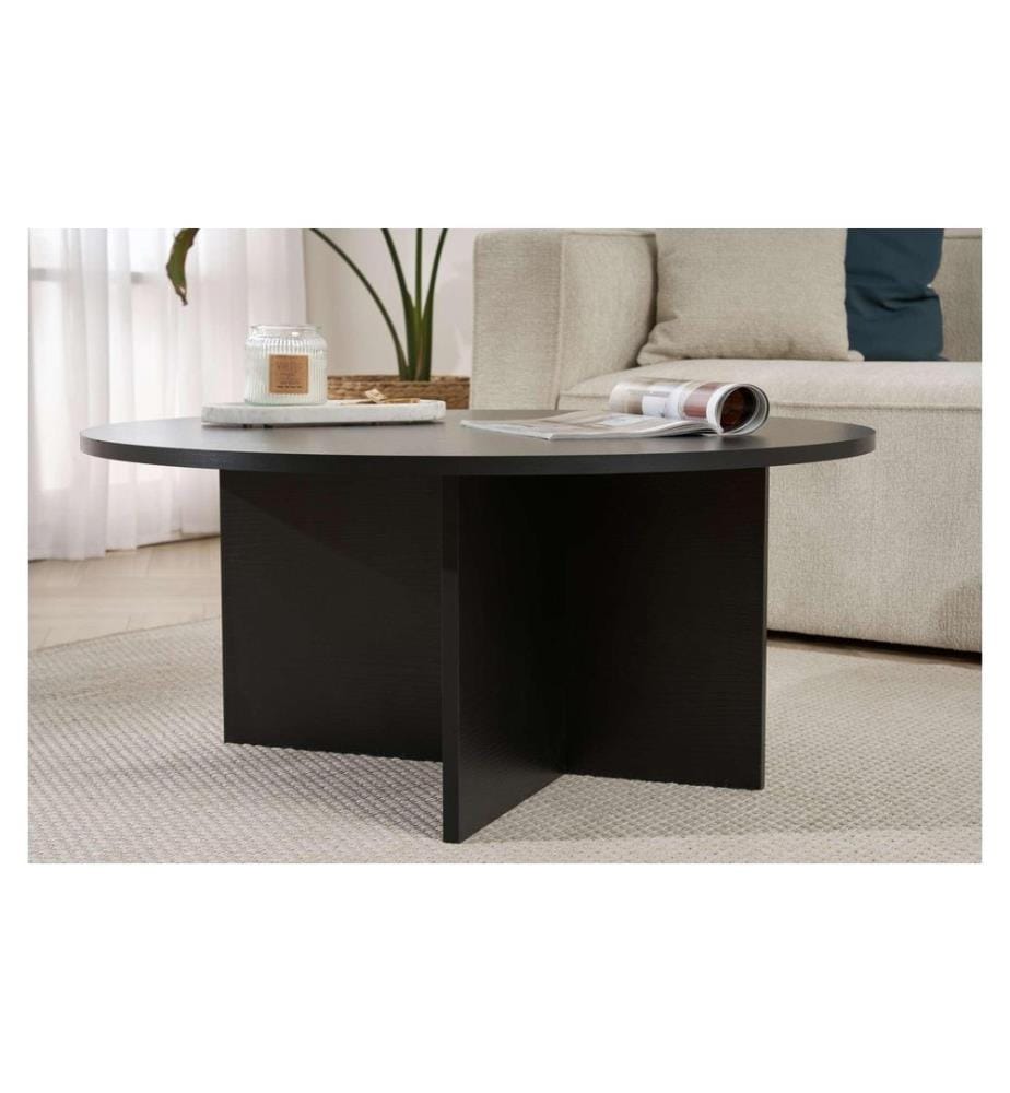 Woody Fashion Couchtisch Soleil Wood Black 90 x 40 cm, Schwarz