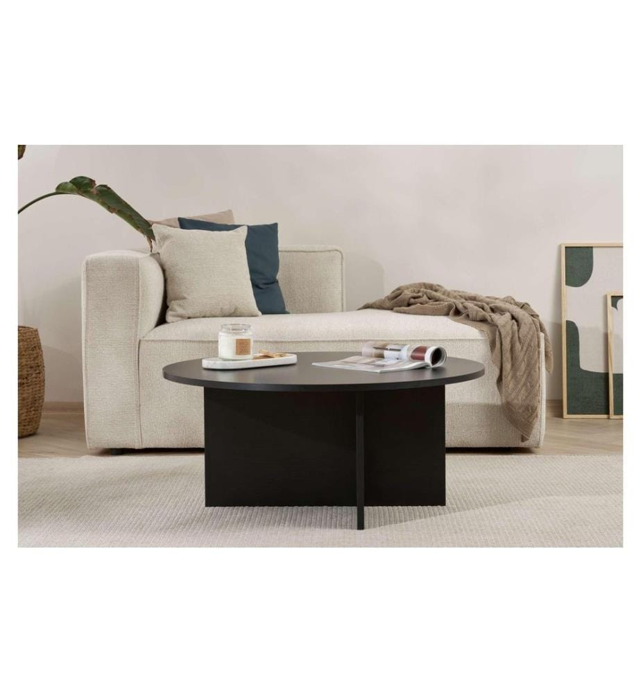 Woody Fashion Couchtisch Soleil Wood Black 90 x 40 cm, Schwarz