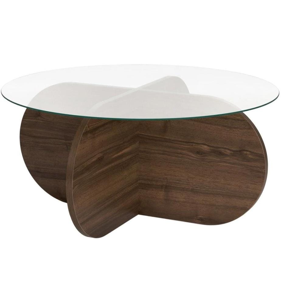 Woody Fashion Couchtisch Aeris Walnut 75 x 35 cm, Braun/Transparent