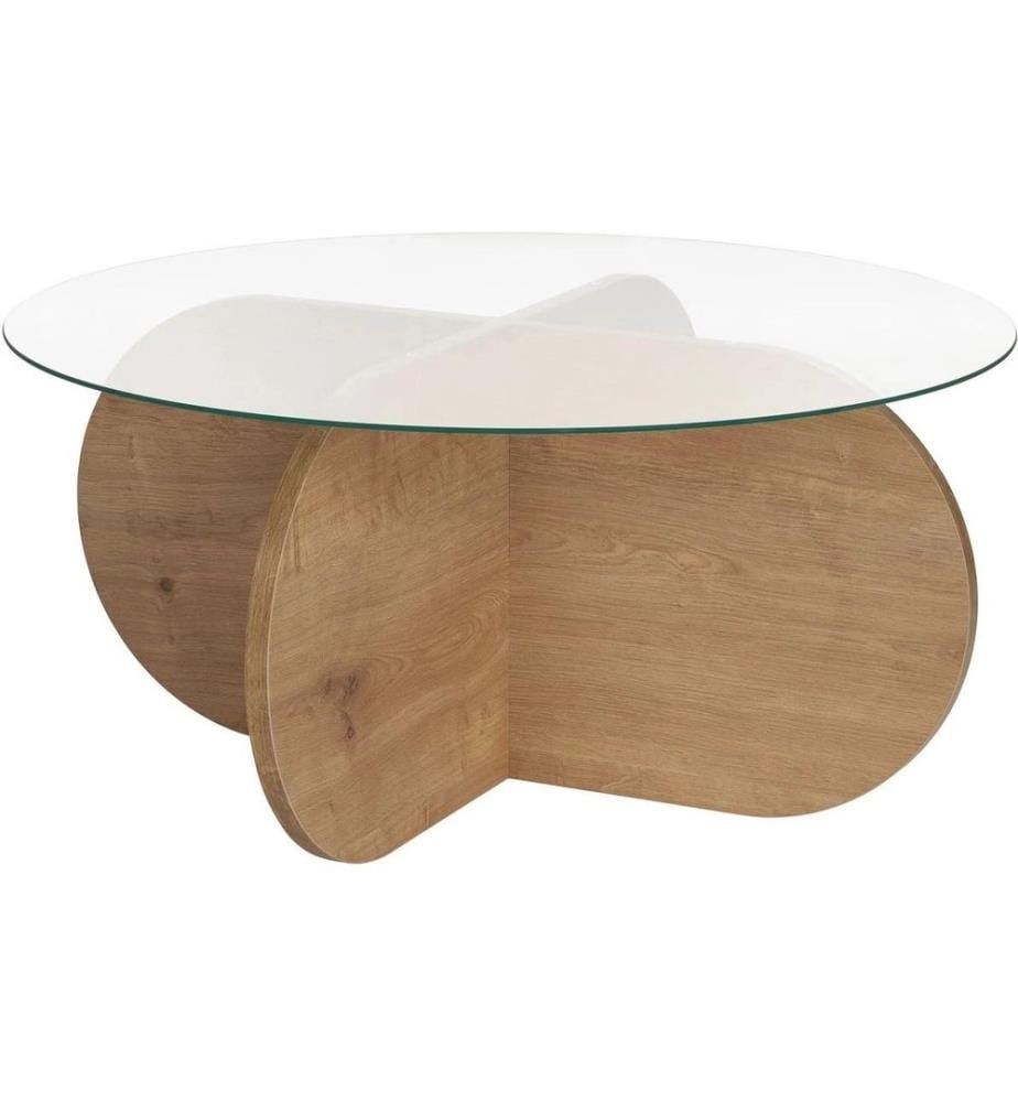Woody Fashion Couchtisch Aeris Sapphire Oak 75 x 35 cm, Braun/Transparent