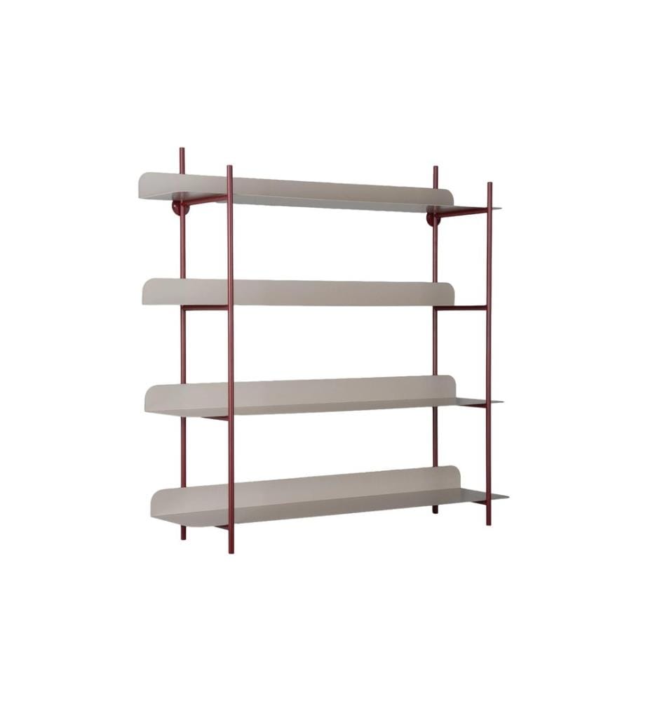 present time Wandregal Reina Cuatro, Burgundy red / Warm grey