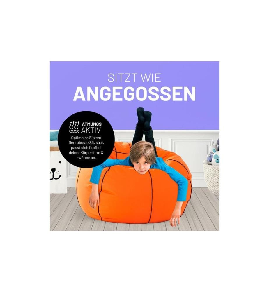 Lumaland Sitzsack Basketball 170 L, Orange