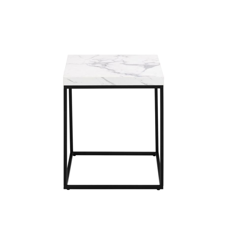 AC Design Beistelltisch Barossa 40 x 40 x 45 cm, Schwarz/Weiss