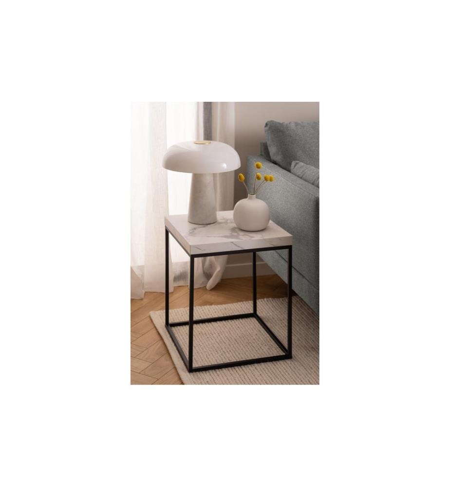 AC Design Beistelltisch Barossa 40 x 40 x 45 cm, Schwarz/Weiss