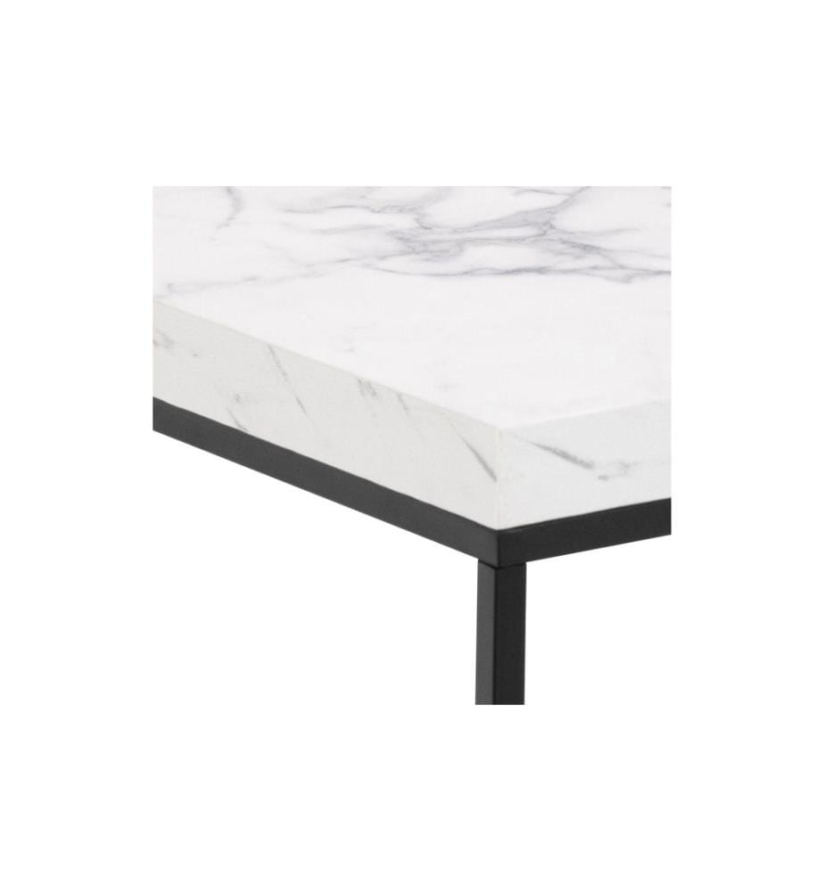 AC Design Beistelltisch Barossa 40 x 40 x 45 cm, Schwarz/Weiss