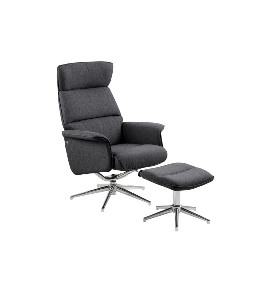 AC Design Fauteuil Alura Polyuréthane (PU)/Acier, Gris foncé