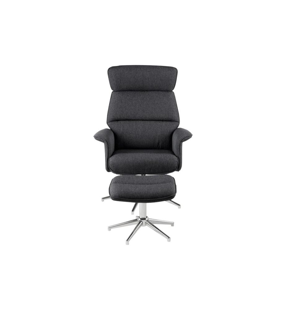 AC Design Fauteuil Alura Polyuréthane (PU)/Acier, Gris foncé