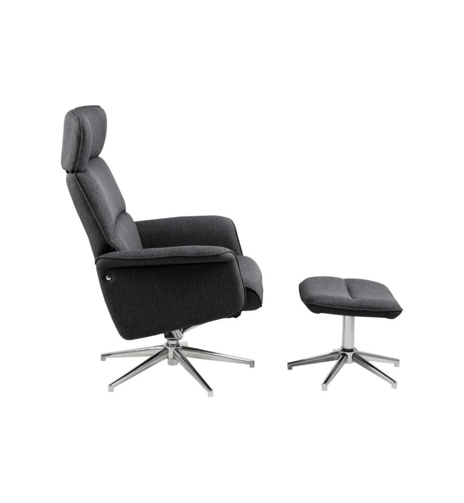 AC Design Fauteuil Alura Polyuréthane (PU)/Acier, Gris foncé