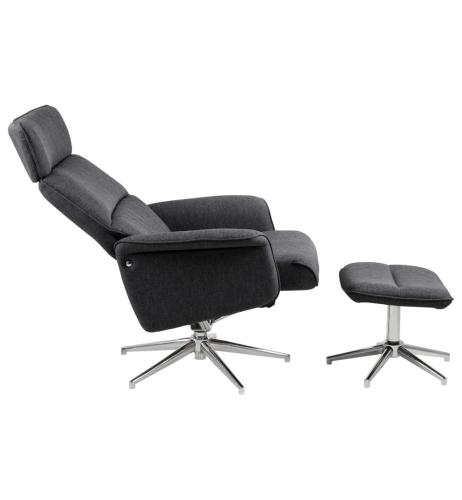 AC Design Fauteuil Alura Polyuréthane (PU)/Acier, Gris foncé