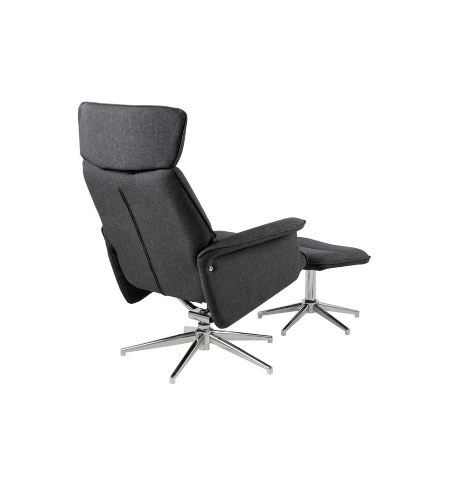 AC Design Fauteuil Alura Polyuréthane (PU)/Acier, Gris foncé