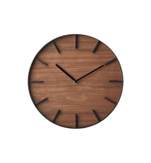 YAMAZAKI - Wanduhr Rin Ø  26.5 cm, Braun/Schwarz