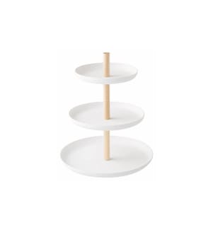 YAMAZAKI - Plat de présentation étagé Tosca 3 niveaux, Blanc