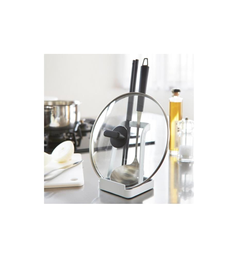 YAMAZAKI - Couvercle et Supports de casserole Tower Blanc